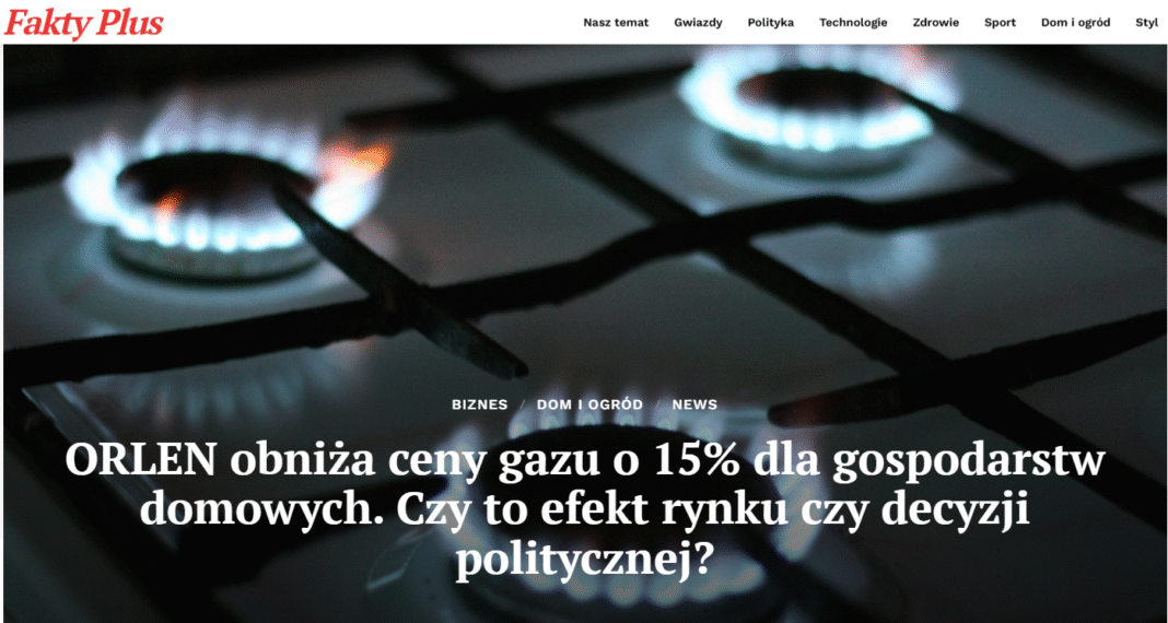 Orlen obniża ceny gazu - lipiec 2025