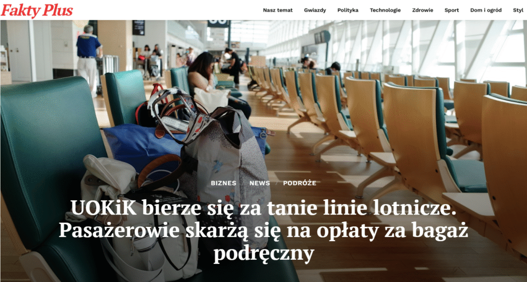 Ryanair i Wizz Air – dopłaty za bagaż podręczny pod lupą UOKiK