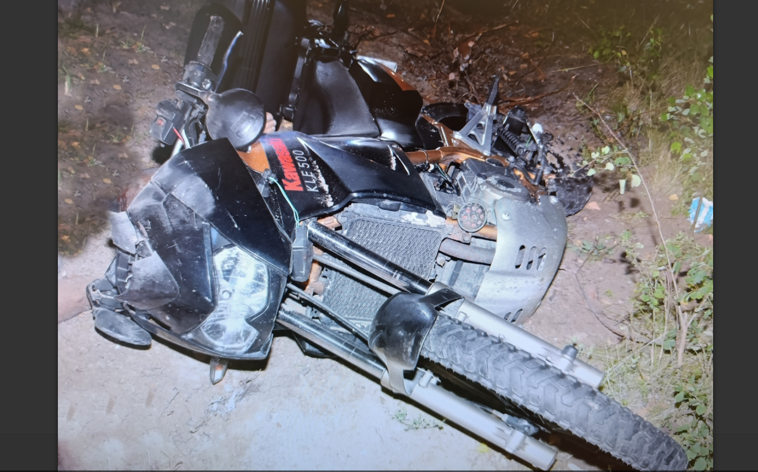 rozbity motocykl, Policja